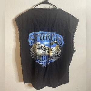 Sturgis Black Hills Rally Vest Men's Large - Mount Rushmore Decal (XL/XXL)